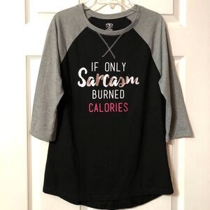 NWOT! Athletic Graphic Tee Size Small for Women Black Three-Quarter Sleeves